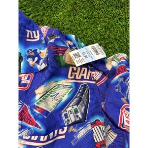 New York Giants NFL Hawaiian Aloha Button Up Shirt Mens Size M All Over Print